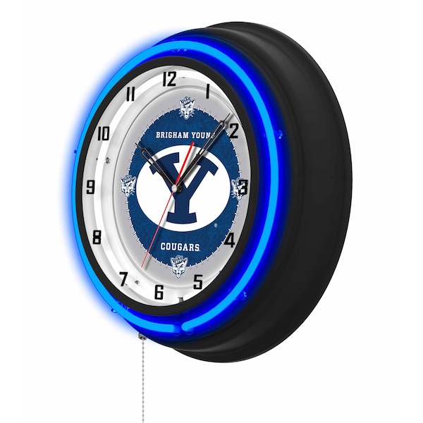 Holland Bar Stool Brigham Young University 19 Double Neon Wall Clock - CLK19BK