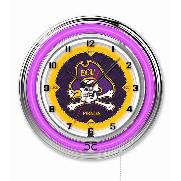 Holland Bar Stool Co East Carolina University Double Neon 19" Clock - CLK19ECAROL