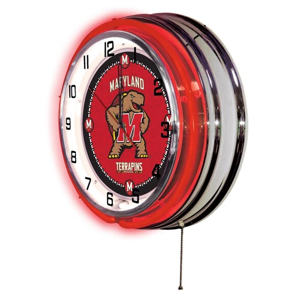 Holland Bar Stool Co University of Maryland Double Neon 19" Clock - CLK19MRYLND