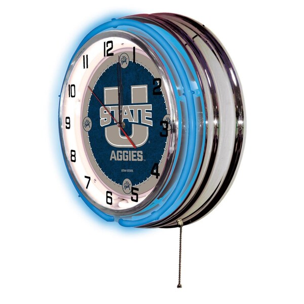 Holland Bar Stool Co Utah State University Double Neon 19" Clock - CLK19UTAHST