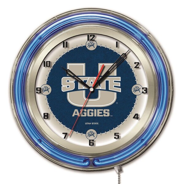Holland Bar Stool Co Utah State University Double Neon 19" Clock - CLK19UTAHST