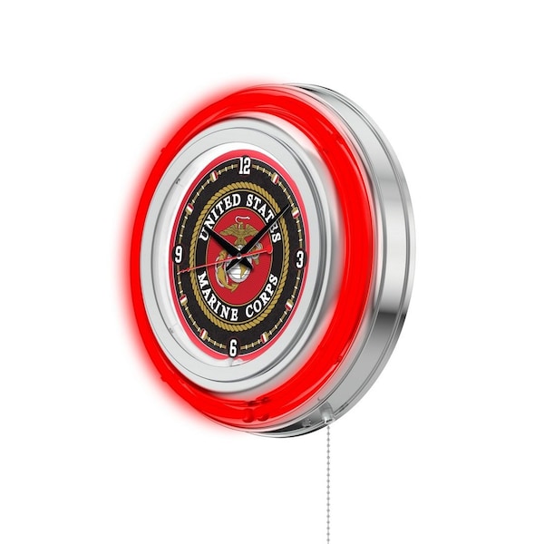 Holland Bar Stool Co United States Marine Corps Double Neon 15" Clock - CLK15MARINE