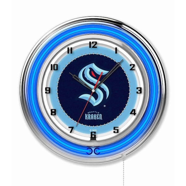 Holland Bar Stool Co Officially Licensed Seattle Kraken Double Neon 19" Clock - CLK19SEAKRK