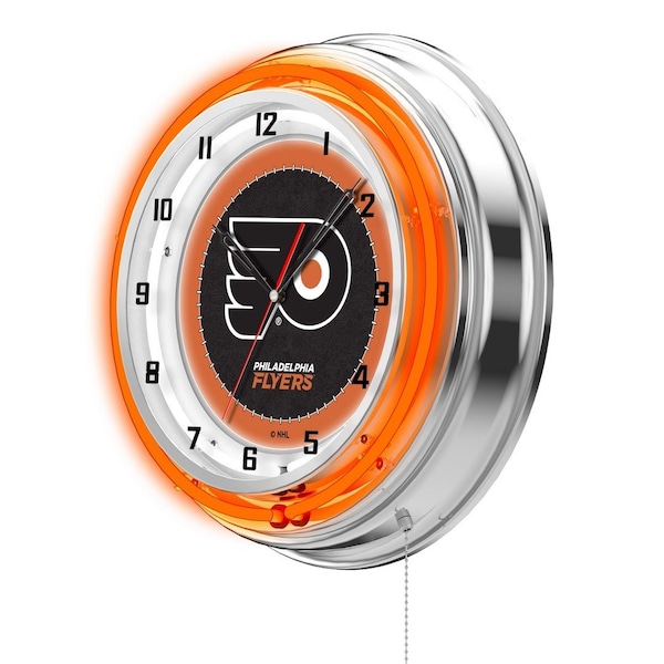 Holland Bar Stool Co Philadelphia Flyers Double Neon 19" Clock, NHL - CLK19PHIFLY
