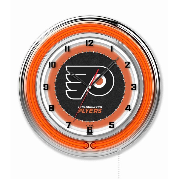 Holland Bar Stool Co Philadelphia Flyers Double Neon 19" Clock, NHL - CLK19PHIFLY