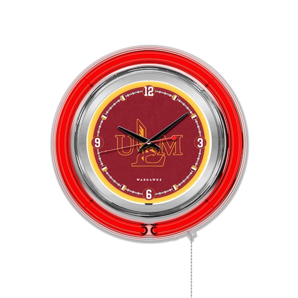 Holland Bar Stool Co University of Louisiana at Monroe Double Neon 15" Clock - CLK15LA-MON