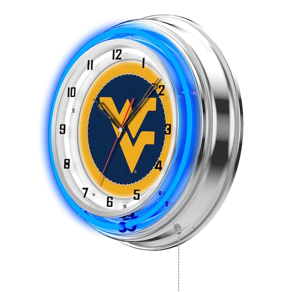 Holland Bar Stool Co West Virginia University Double Neon 19" Clock - CLK19WESTVA