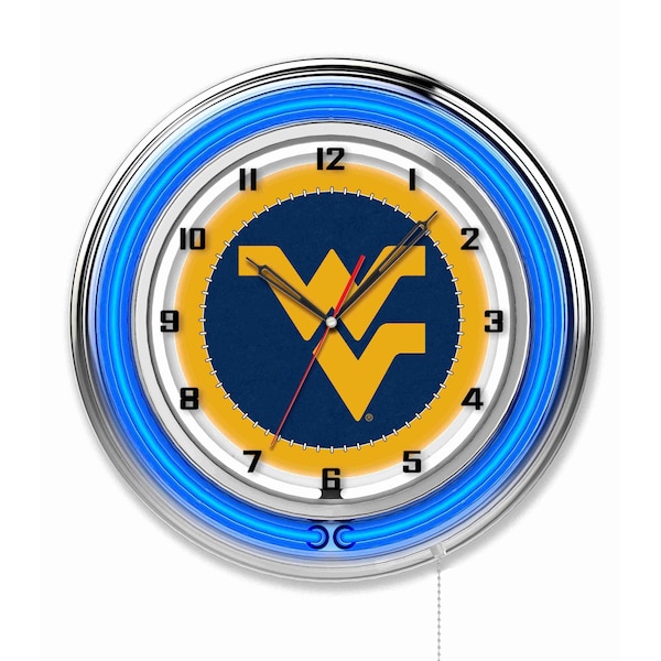 Holland Bar Stool Co West Virginia University Double Neon 19" Clock - CLK19WESTVA