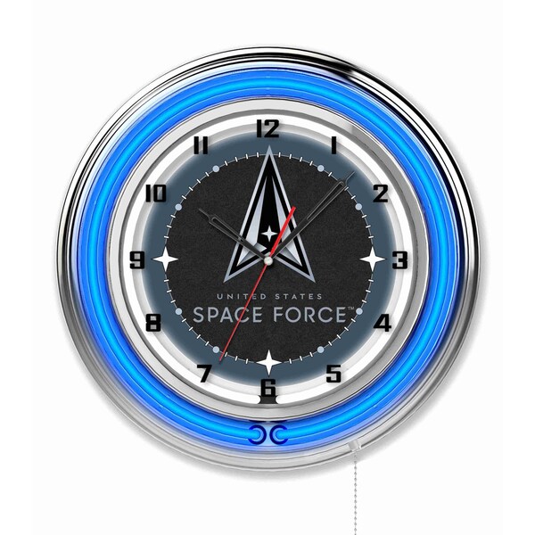 Holland Bar Stool Co United States Space Force  19in Double Neon Wall Clock - CLK