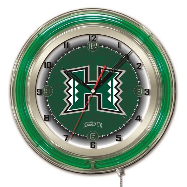 Holland Bar Stool Co University of Hawaii Double Neon 19" Clock - CLK19HAWAII