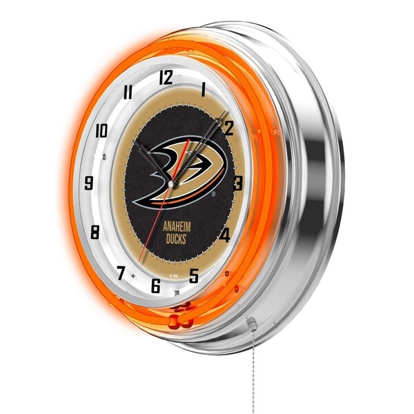 Holland Bar Stool Co Anaheim Ducks Double Neon 19" Clock, NHL - CLK19ANADKS