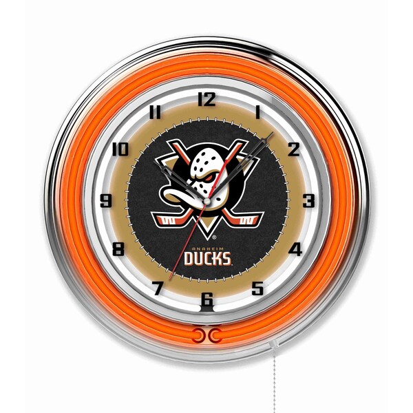 Holland Bar Stool Co Anaheim Ducks Double Neon 19" Clock, NHL - CLK19ANADKS