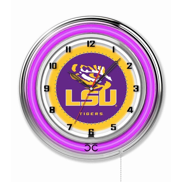 Holland Bar Stool Co Louisiana State University Double Neon 19" Clock - CLK19LASTUN
