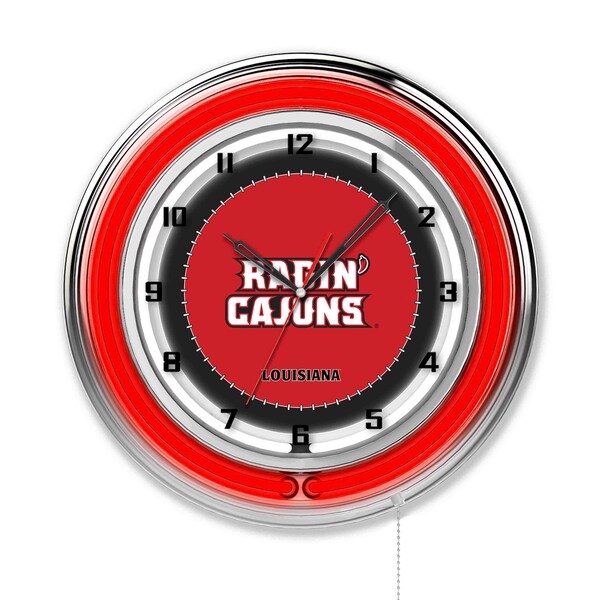 Holland Bar Stool Co University of Louisiana at Lafayette Double Neon 19" Clock - CLK19LA-LAF