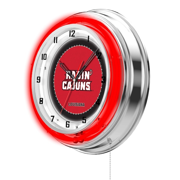 Holland Bar Stool Co University of Louisiana at Lafayette Double Neon 19" Clock - CLK19LA-LAF