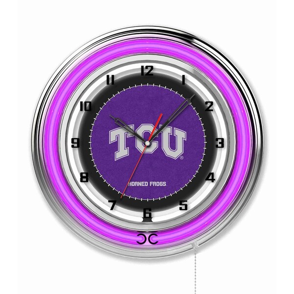 Holland Bar Stool Co Texas Christian University Double Neon 19" Clock (TCU) - CLK19TEXCHR