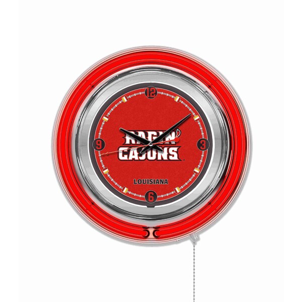 Holland Bar Stool Co University of Louisiana at Lafayette Double Neon 15" Clock - CLK15LA-LAF
