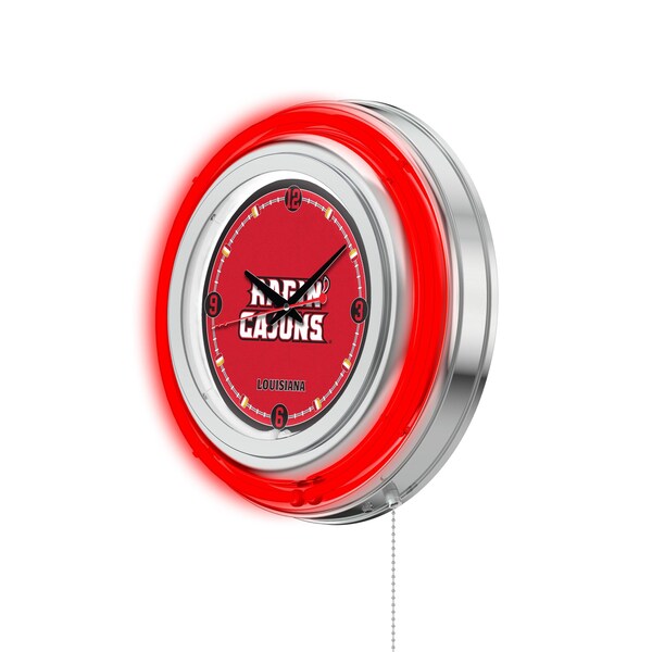 Holland Bar Stool Co University of Louisiana at Lafayette Double Neon 15" Clock - CLK15LA-LAF