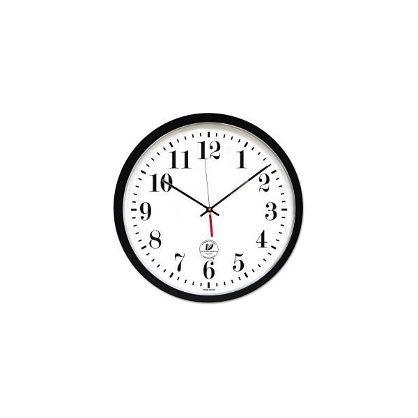 Chicago Lighthouse Chicago Lighthouse Atomic Slimline Contemporary Clock, 16-1/2", Black - 67403302
