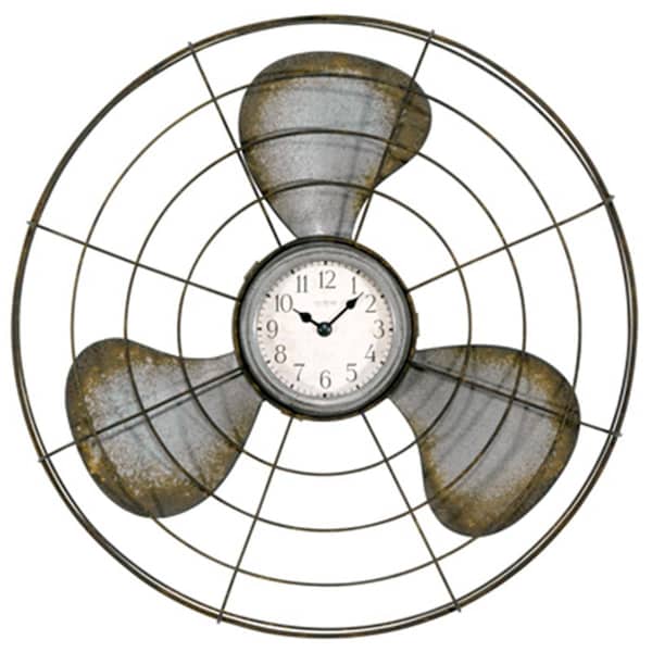 Tick-Tock 16.5 in. Rustic Metal Decorative Quartz Analog Wall Clock - TI1634396