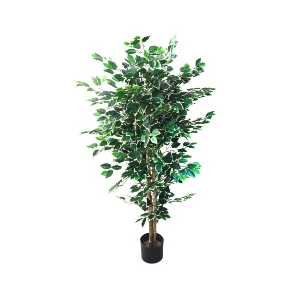 Nature Spring Nature Spring Faux Ficus, 5-foot Tall Indoor/Outdoor Artificial Tree, Natural Trunk, Variegated Leaves - 423759ZNZ