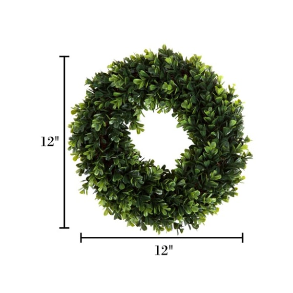 Nature Spring Boxwood Wreath, Artificial Wreath for the Front Door, Home Decor, UV Resistant - 12 Inches - 109755APT