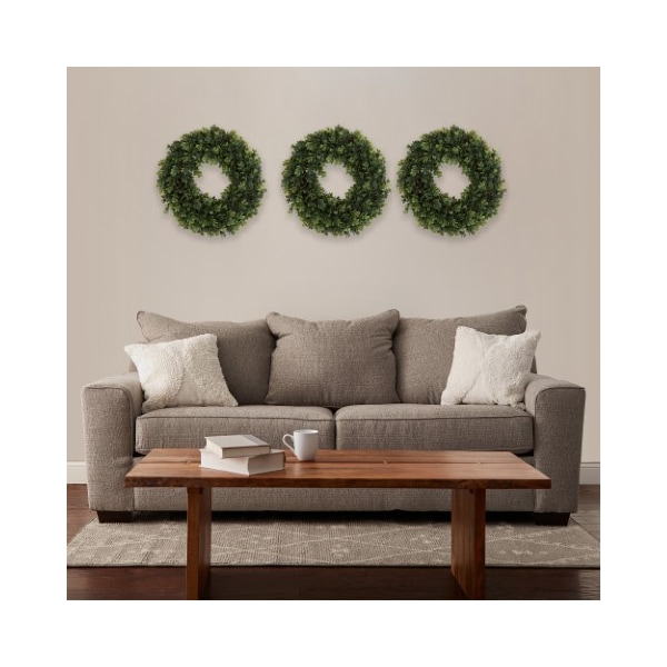 Nature Spring Boxwood Wreath, Artificial Wreath for the Front Door, Home Decor, UV Resistant - 12 Inches - 109755APT
