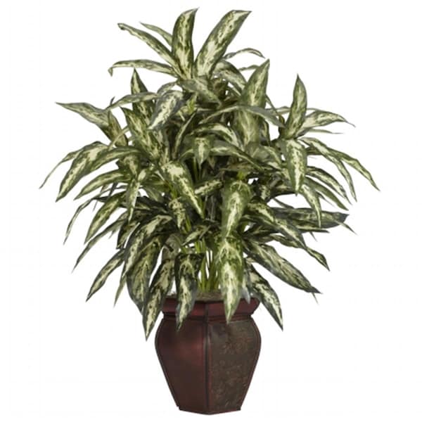 Nearly Natural Aglonema with Decortaive Vase Silk Plant - 6673