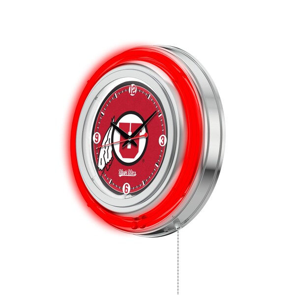 Holland Bar Stool Co University of Utah Double Neon 15" Clock - CLK15UTAHUN