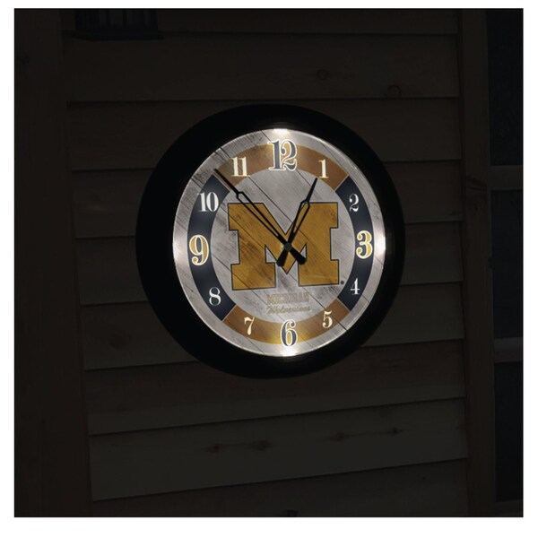 Holland Bar Stool Co Utah Hockey Club Indoor and Outdoor 14in LED Wall Clock - Black - UV Resistant ABS Plastic - ODCLK