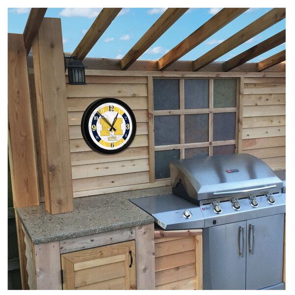 Holland Bar Stool Co Utah Hockey Club Indoor and Outdoor 14in LED Wall Clock - Black - UV Resistant ABS Plastic - ODCLK