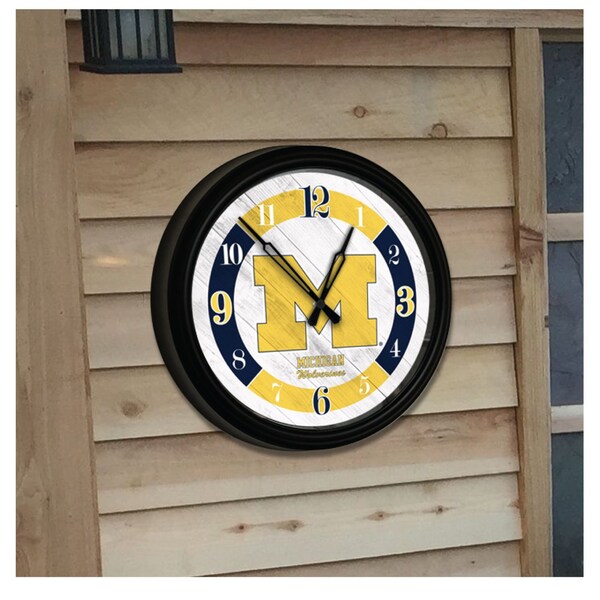 Holland Bar Stool Co Utah Hockey Club Indoor and Outdoor 14in LED Wall Clock - Black - UV Resistant ABS Plastic - ODCLK