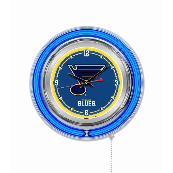Holland Bar Stool Co St Louis Blues Double Neon 15" Clock, NHL - CLK15STLBLU
