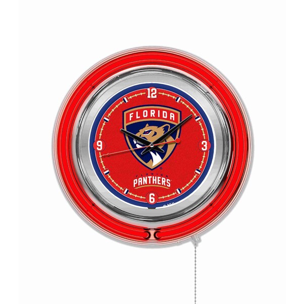 Holland Bar Stool Co Florida Panthers Double Neon 15" Clock, NHL - CLK15FLAPAN