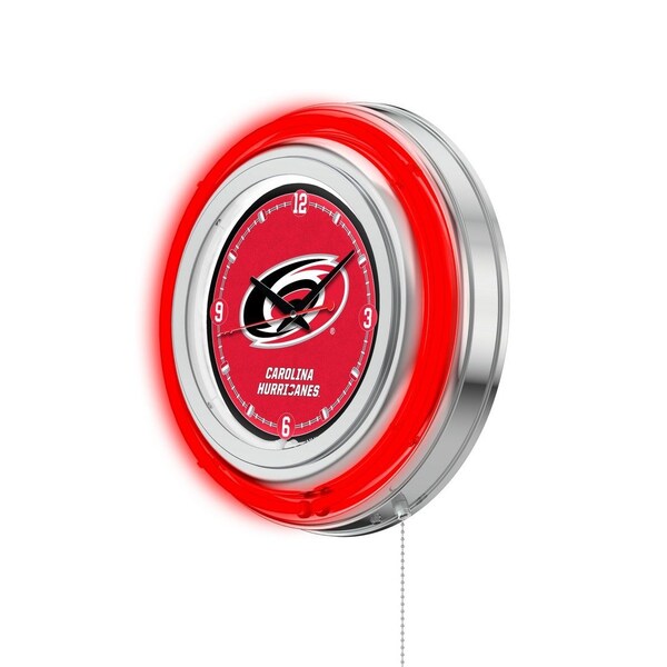 Holland Bar Stool Co Carolina Hurricanes Double Neon 15" Clock, NHL - CLK15CARHUR
