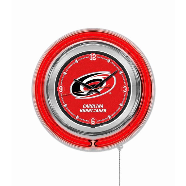 Holland Bar Stool Co Carolina Hurricanes Double Neon 15" Clock, NHL - CLK15CARHUR