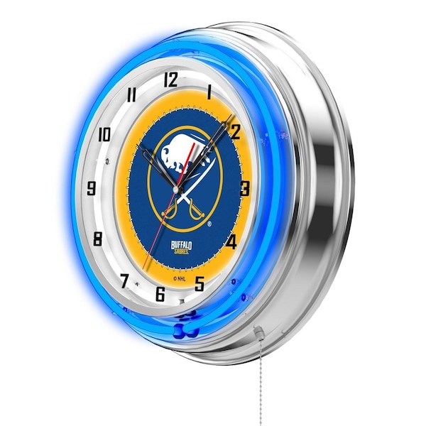 Holland Bar Stool Co Buffalo Sabres Double Neon 19" Clock, NHL - CLK19BUFSAB