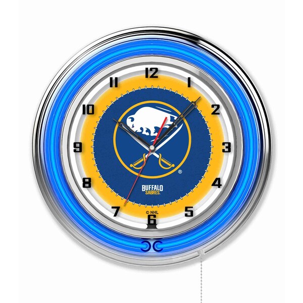 Holland Bar Stool Co Buffalo Sabres Double Neon 19" Clock, NHL - CLK19BUFSAB