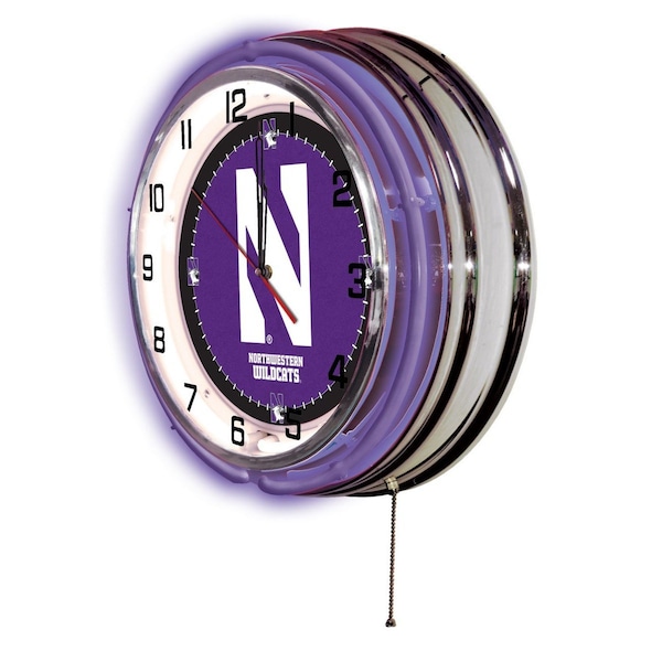 Holland Bar Stool Co Northwestern University Double Neon 19" Clock - CLK19NTHWST
