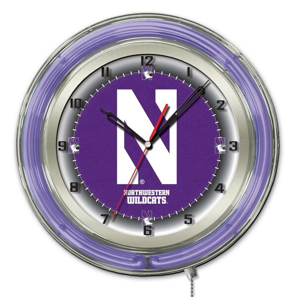 Holland Bar Stool Co Northwestern University Double Neon 19" Clock - CLK19NTHWST