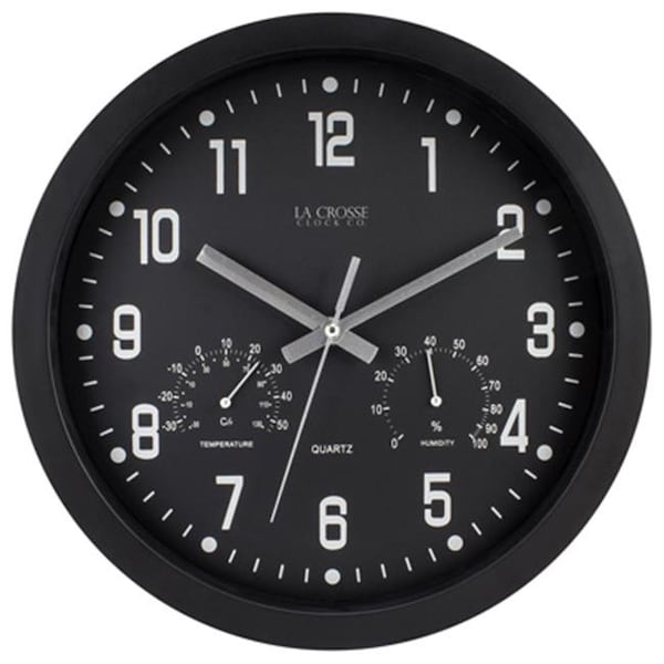 La Crosse Technology La Crosse Technology Ltd 404-2631 12 in. Black Plastic Wall Clock - 147944