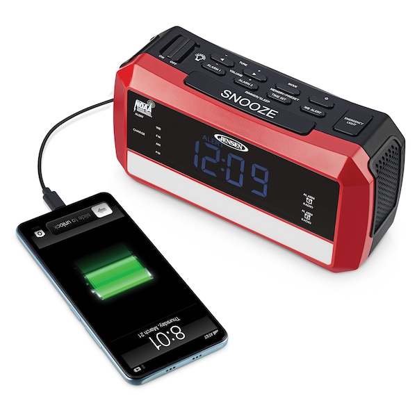 Jensen AM/FM Weather Band Clock Radio - JEP-775