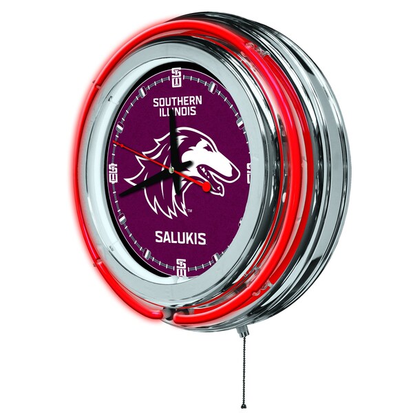 Holland Bar Stool Co Southern Illinois University Double Neon 15" Clock - CLK15SOUILL