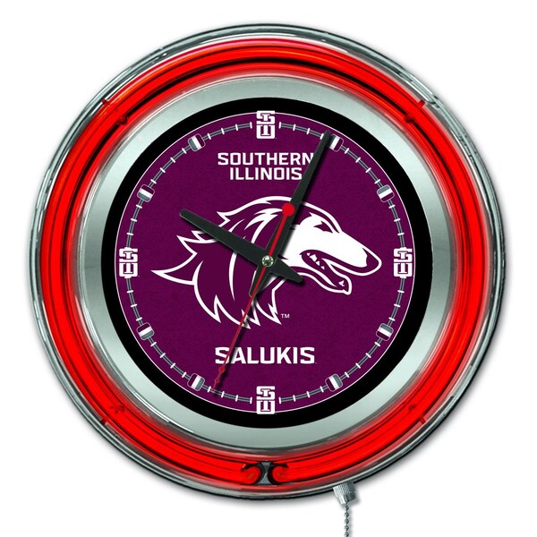 Holland Bar Stool Co Southern Illinois University Double Neon 15" Clock - CLK15SOUILL