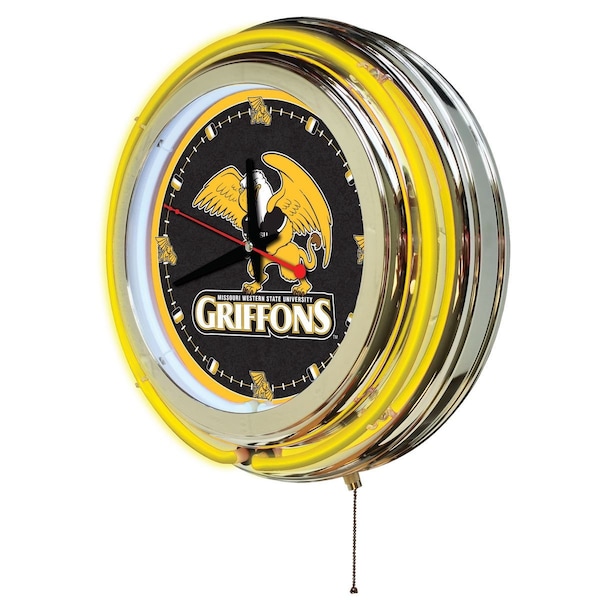Holland Bar Stool Co University of Missouri Western State Double Neon 15" Clock - CLK15MOWST