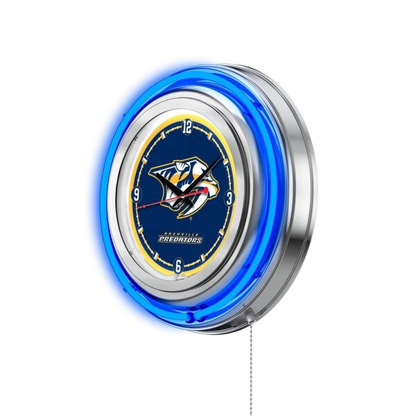 Holland Bar Stool Co Nashville Predators Double Neon 15" Clock, NHL - CLK15NSHPRE