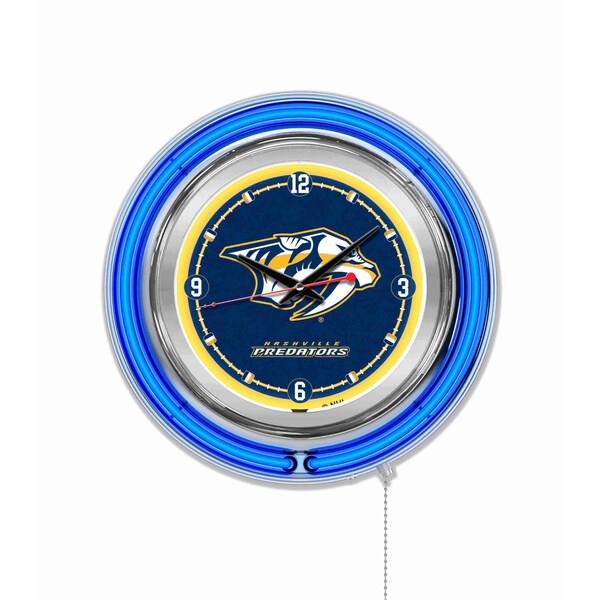 Holland Bar Stool Co Nashville Predators Double Neon 15" Clock, NHL - CLK15NSHPRE