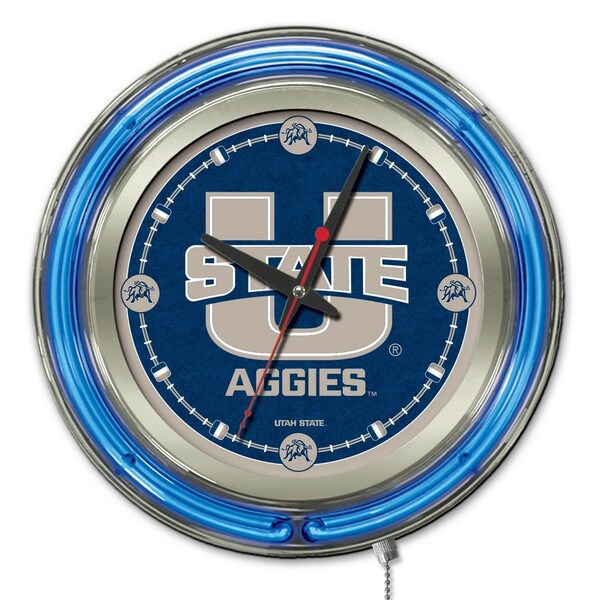 Holland Bar Stool Co Utah State University Double Neon 15" Clock - CLK15UTAHST