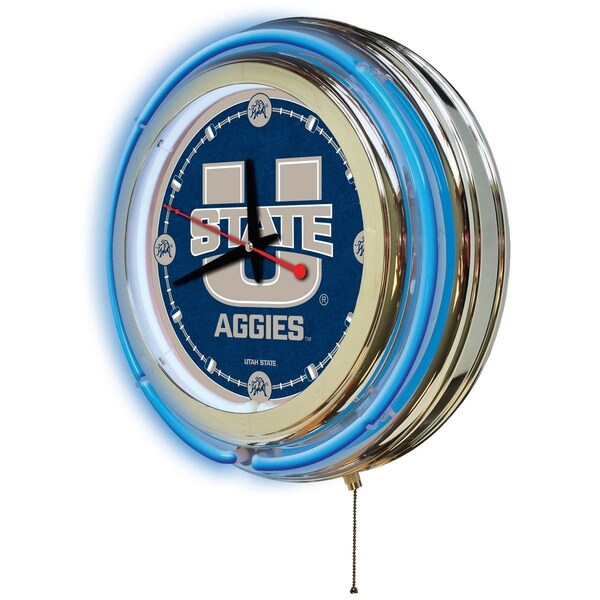 Holland Bar Stool Co Utah State University Double Neon 15" Clock - CLK15UTAHST