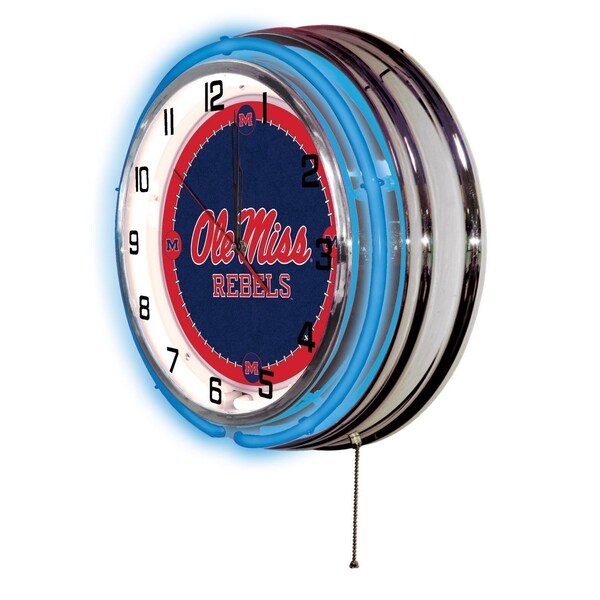 Holland Bar Stool Co University of Mississippi Double Neon 19" Clock - CLK19MSSPPU